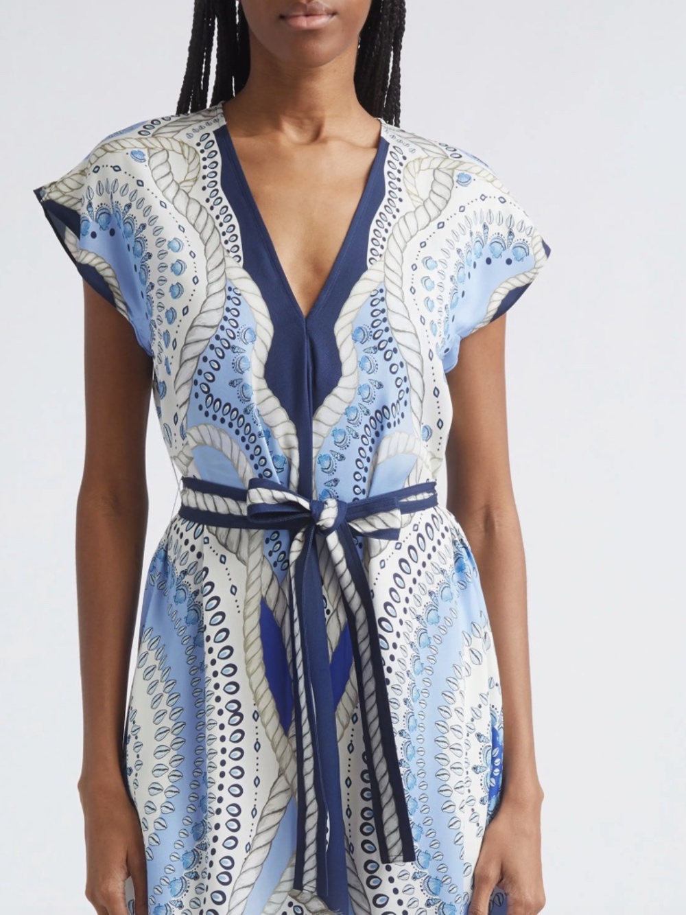 NEW/missing belt, Reiss Heidi Scarf Print Belted Midi Dress Sz 8- 85%OFF! - Picture 6 of 12